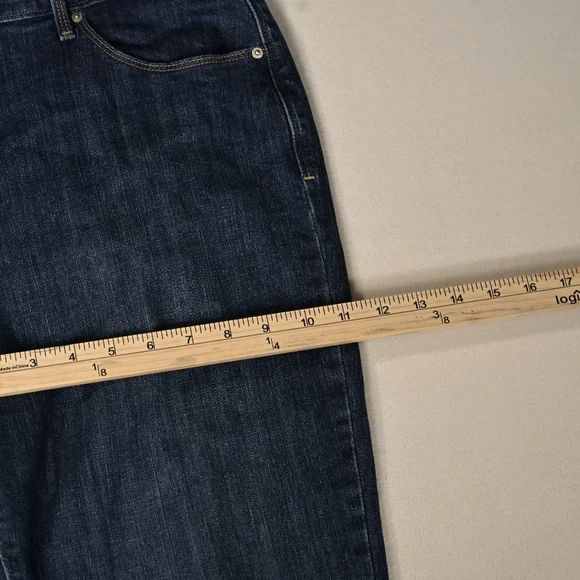 Levis 505 Jeans Womens Size 33 Straight Mid Rise Dark Wash Normcore Y2K - Picture 9 of 14